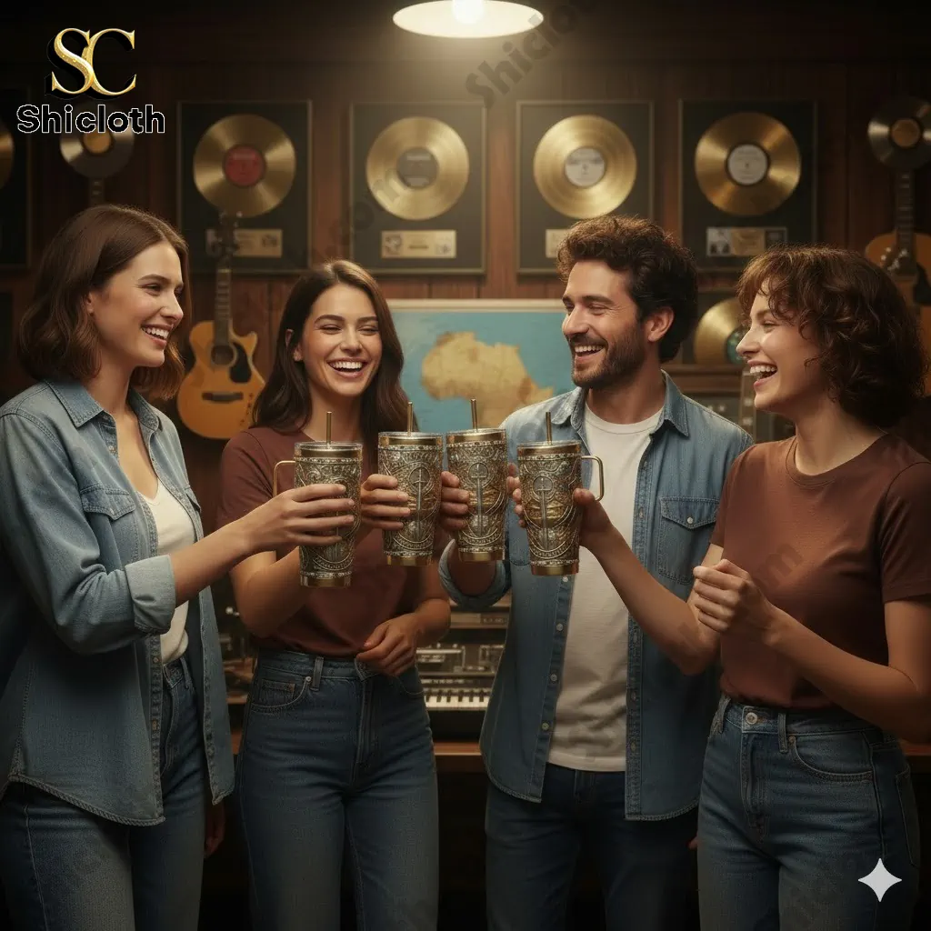 Toto Band Africa Sword and Globe Luxury Gemstone Design Tumbler