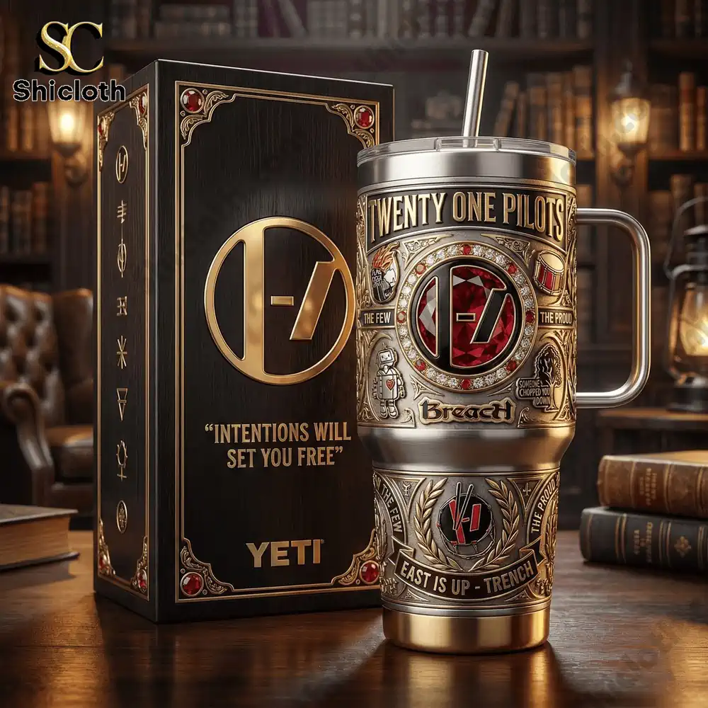 Alternative view of Twenty One Pilots East Is Up Trench Tumbler