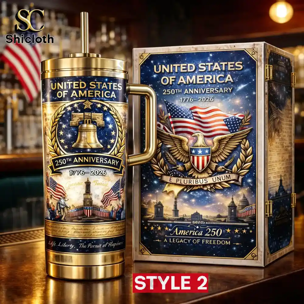 U.S We The People 250th Anniversary Commemorative Custom 40Oz Tumbler 6 United States of America 250th anniversary mug with luxury gift box.