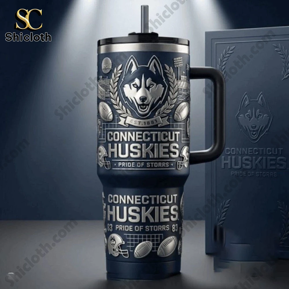 Connecticut Huskies insulated tumbler with bold logo!