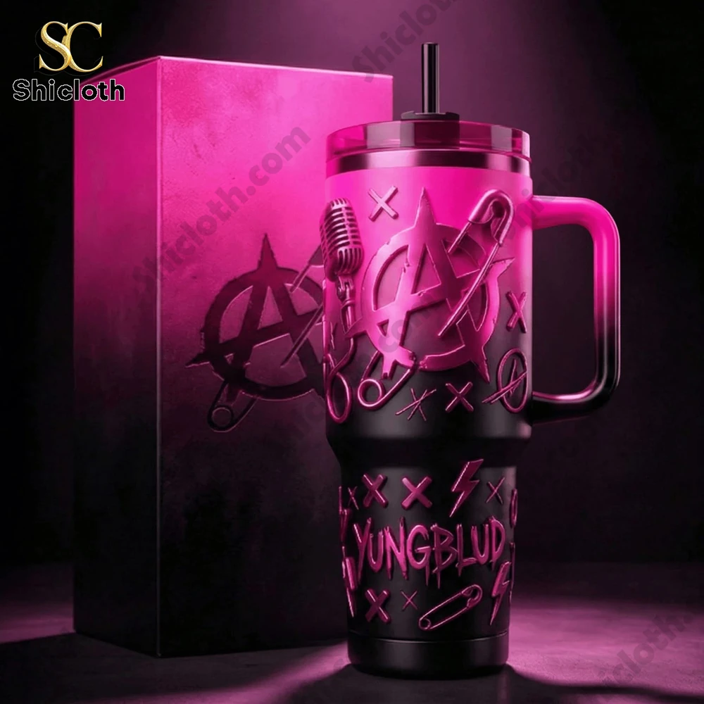 Alternative view of Yungblud Neon Punk Tumbler Alternative Music Aesthetic Cup