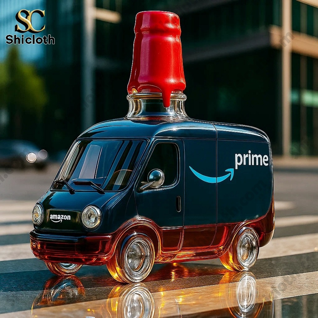 Prime truck bottle with bright red cap displayed on city pavement