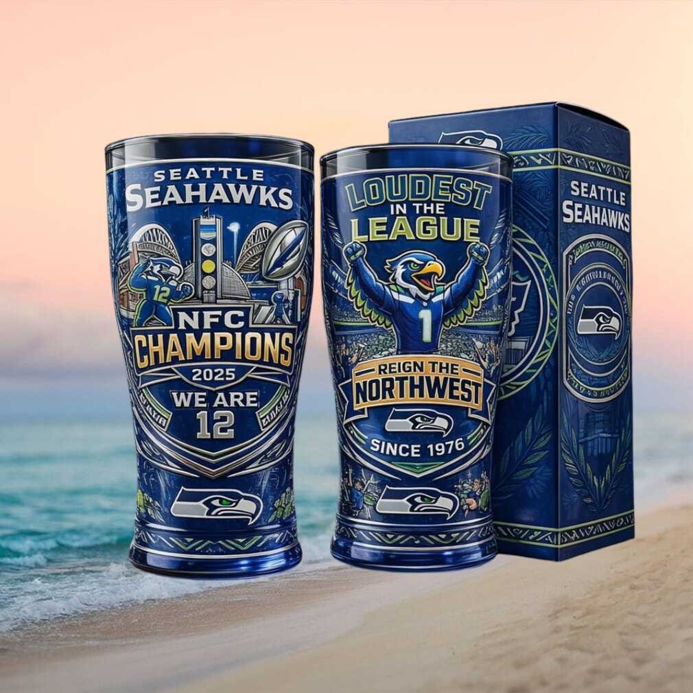 Seattle Seahawks NFC Champions 2025 commemorative glass with gift box!