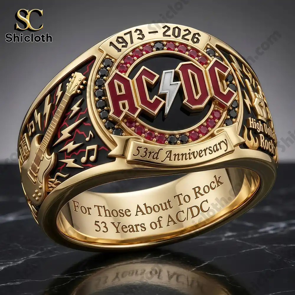 Close up of detailed acdc anniversary ring design!