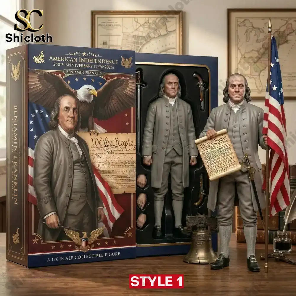 AC/DC 53rd Anniversary Commemorative Figure 61 Benjamin Franklin collectible figure with historical accessories and display box