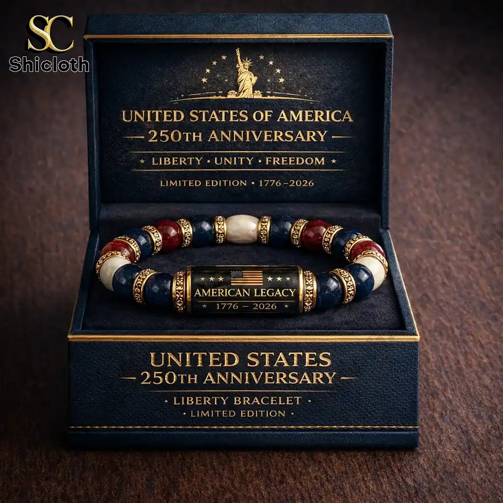 United States 250th Anniversary Liberty Bracelet in luxury gift box by Shicloth!