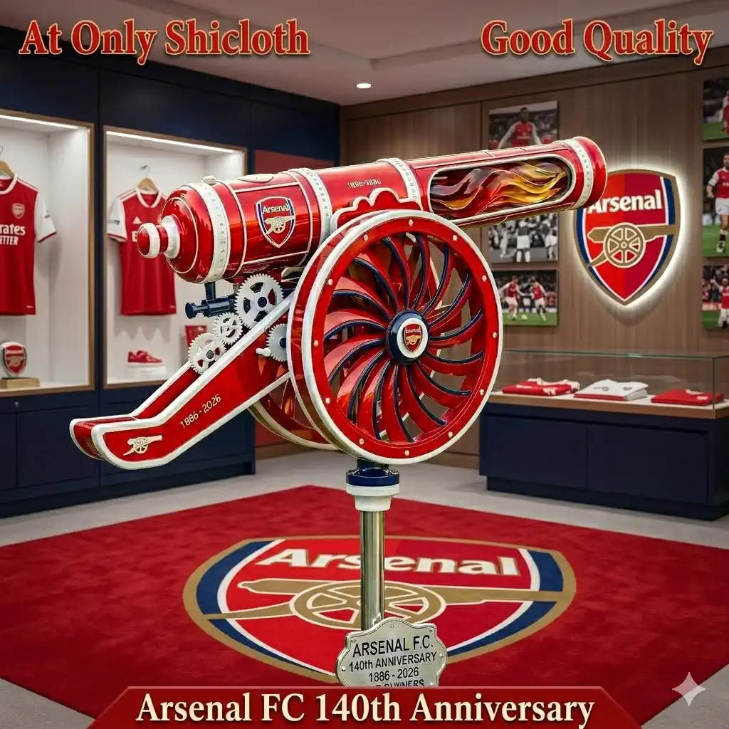 Arsenal cannon wind spinner displayed in a modern store interior!