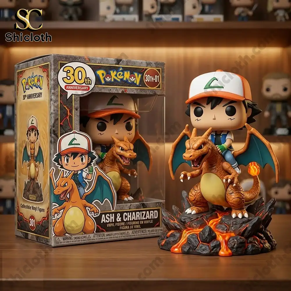 Alternative view of Ash & Charizard Pokemon 30th Anniversary Funko Pop! Figure