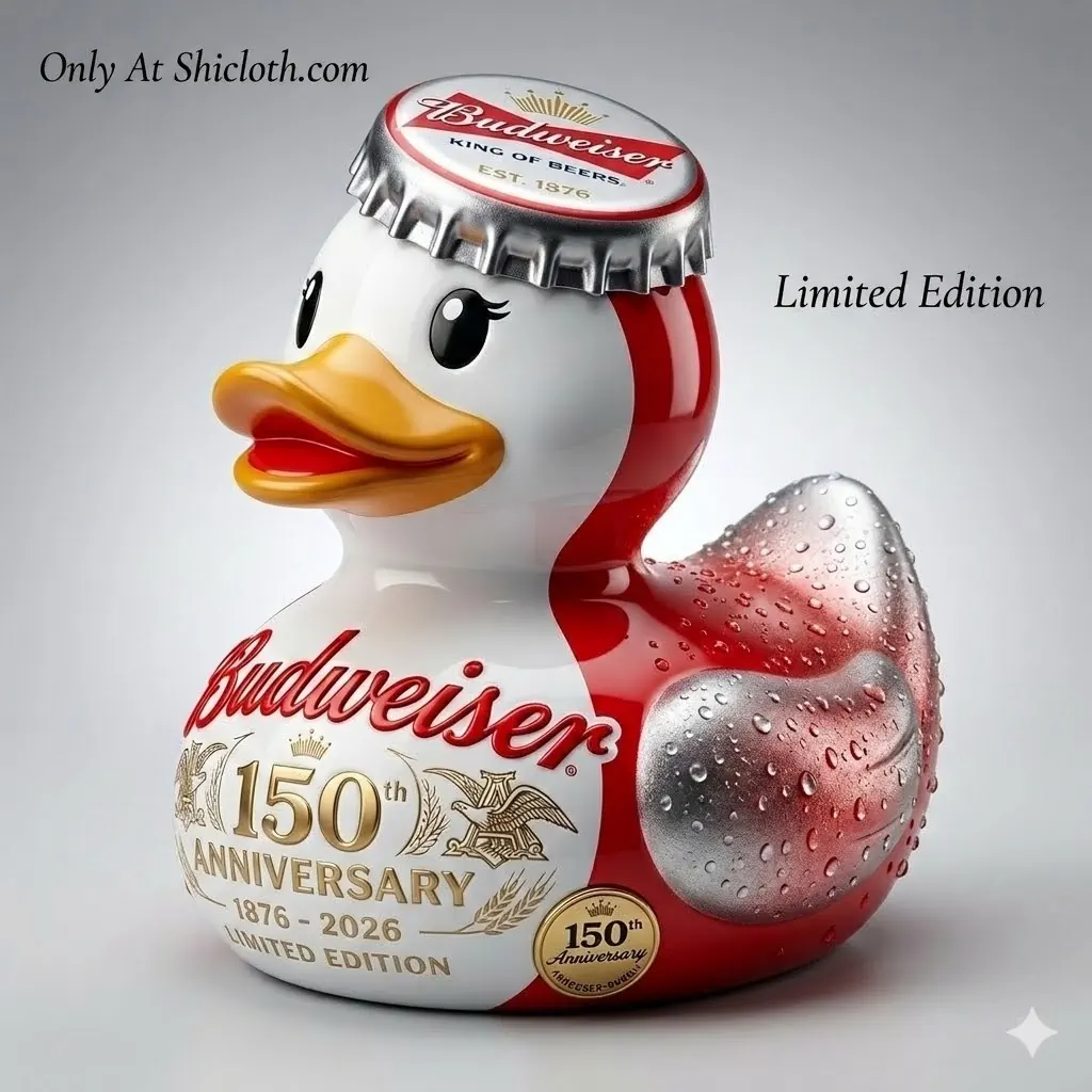 Budweiser 150th anniversary commemorative duck collector figure with bottle cap hat limited edition!