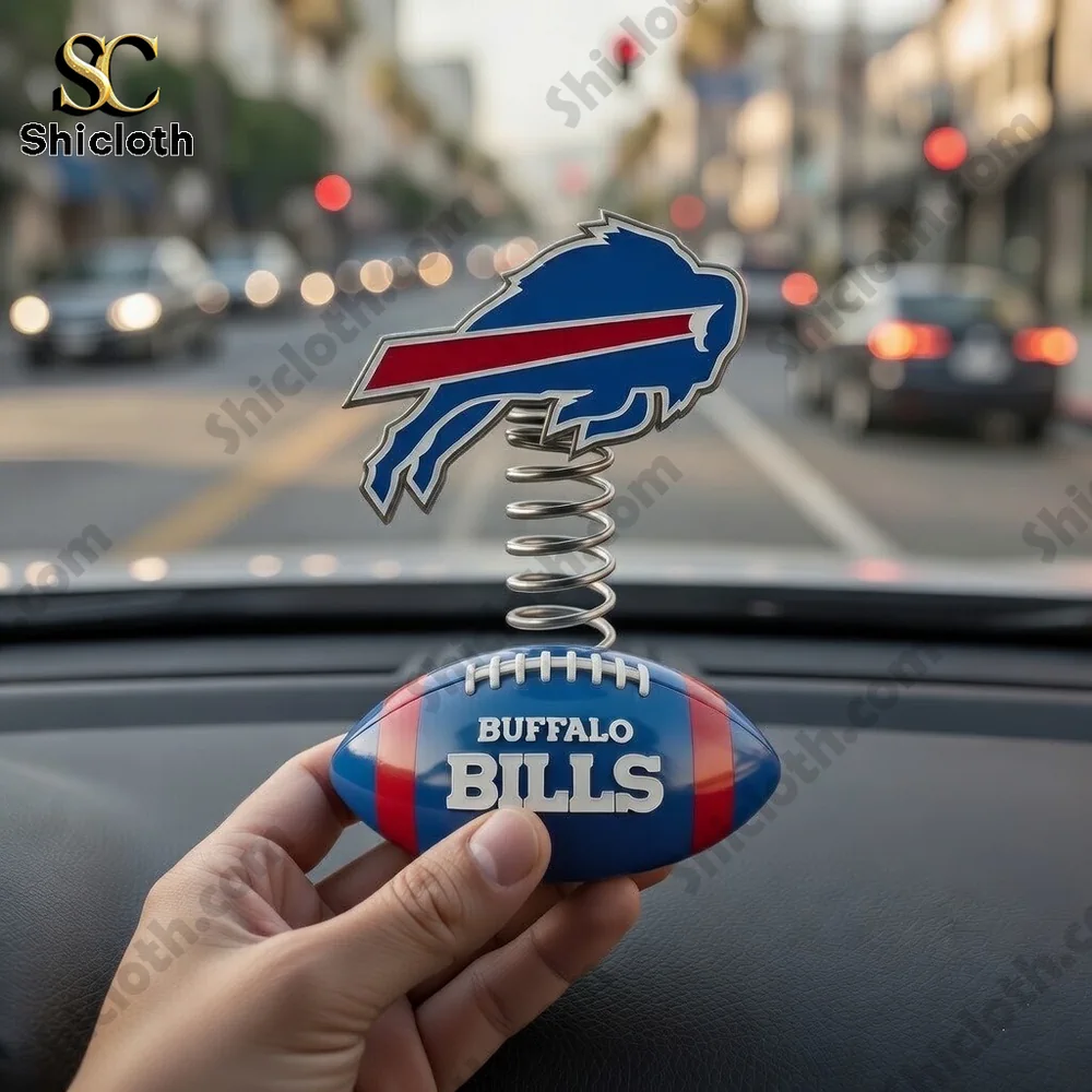 Buffalo Bills car dashboard bobblehead with football base held inside a car!