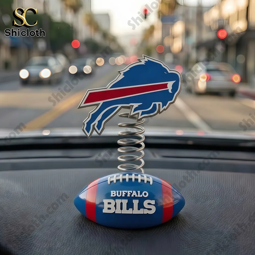Buffalo Bills dashboard bobblehead with team logo on spring and football base!