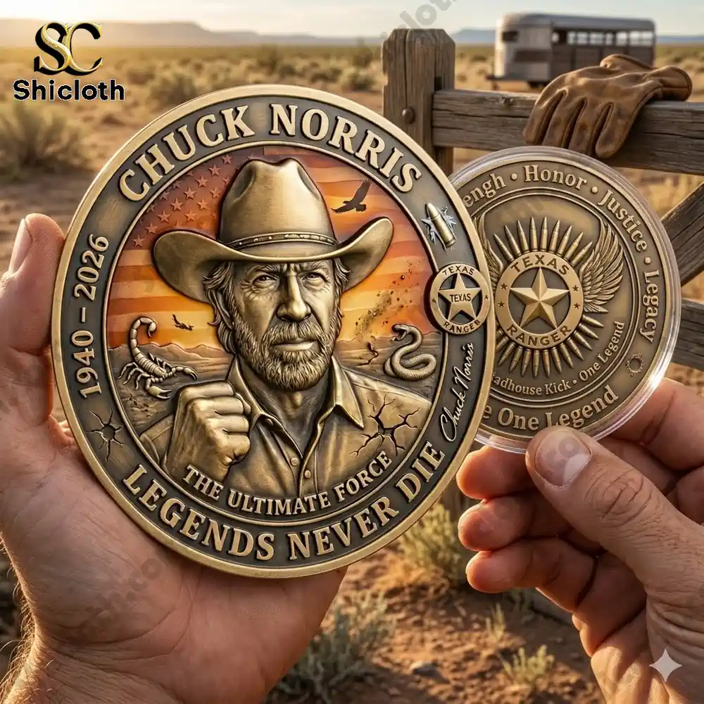 Chuck Norris cowboy style commemorative coin in desert setting!