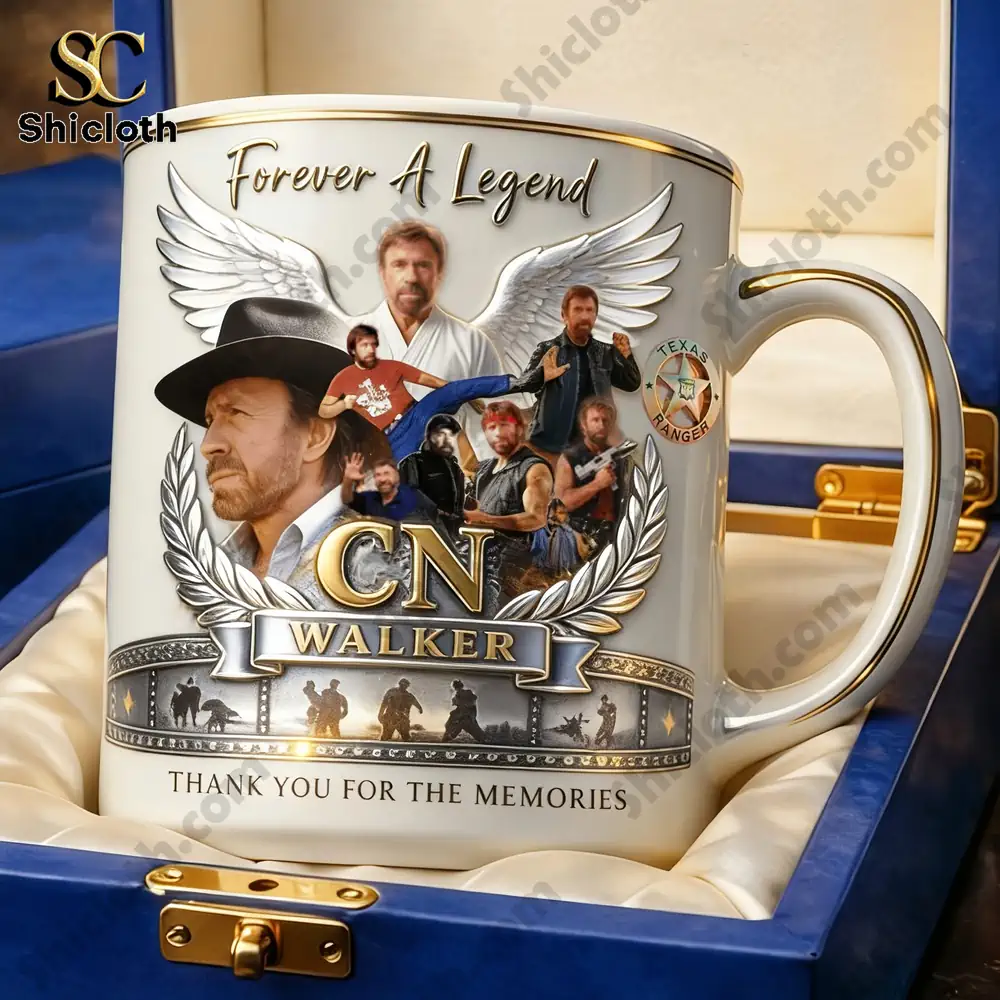 Close up of CN Walker mug in luxury gift box