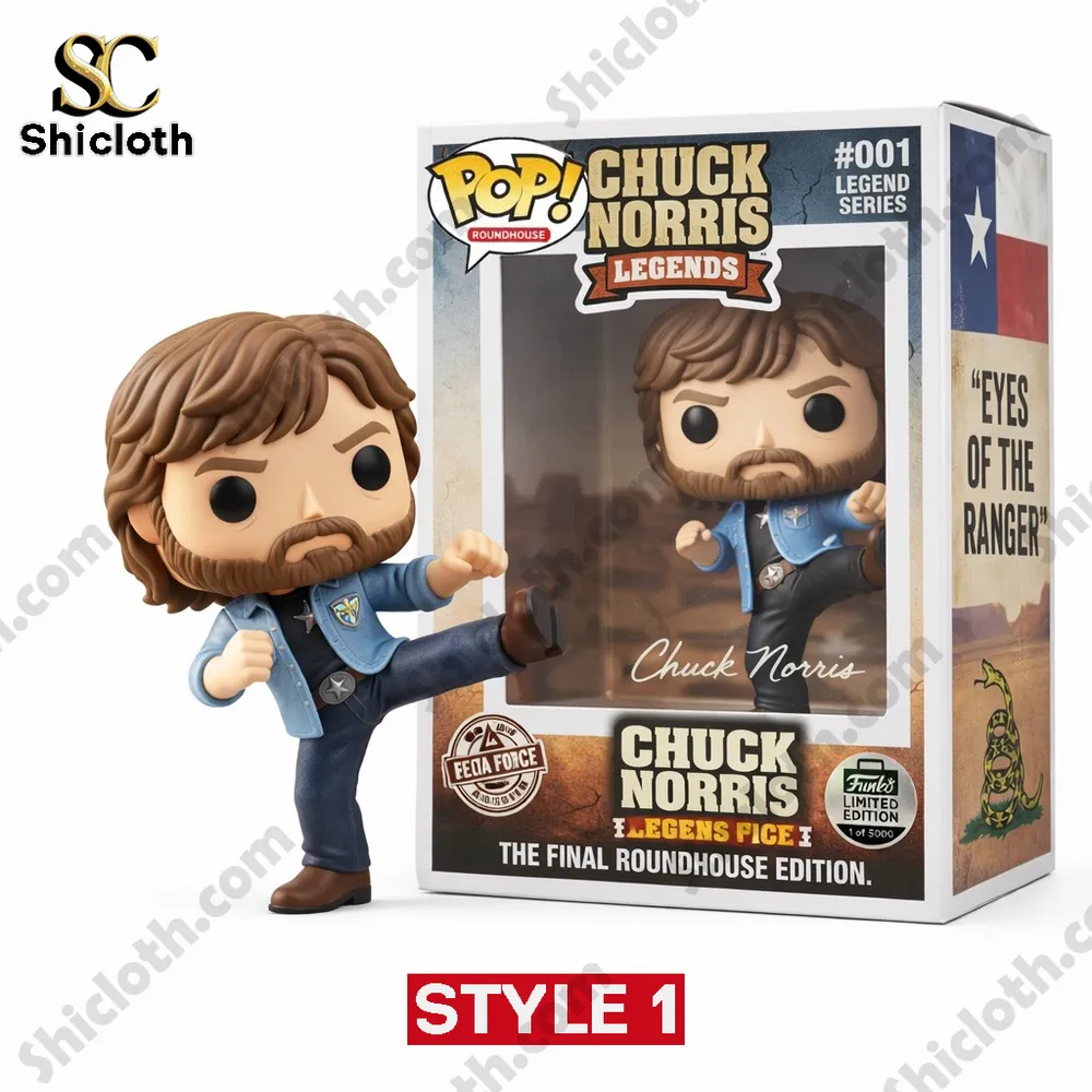 Stylized martial artist figure performing a high kick next to collectible box!