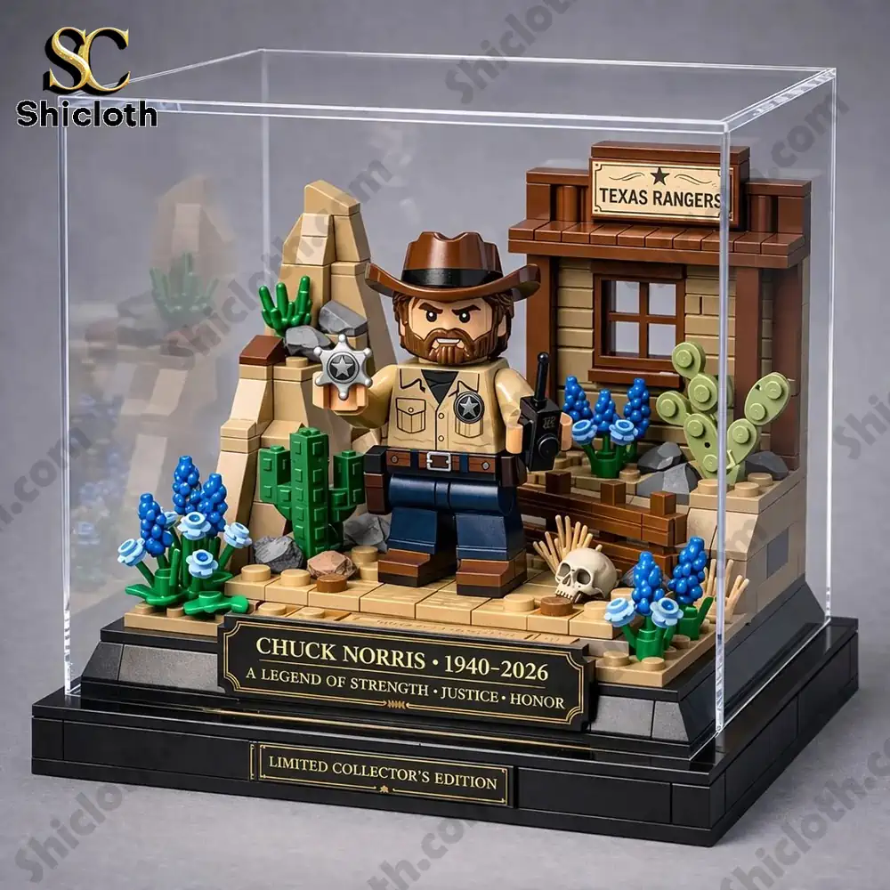 Alternative view of Chuck Norris Memorial 3D Brick Figure