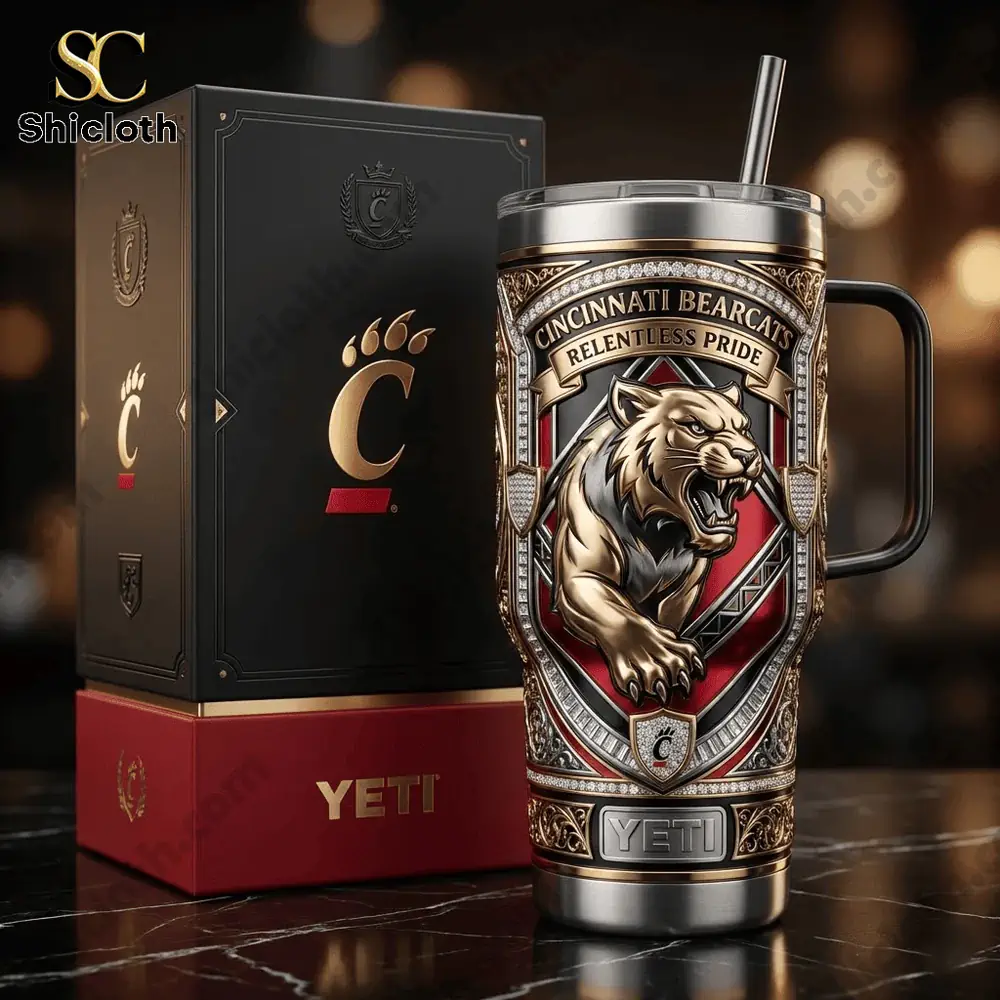 Luxury Cincinnati Bearcats Yeti tumbler with premium box