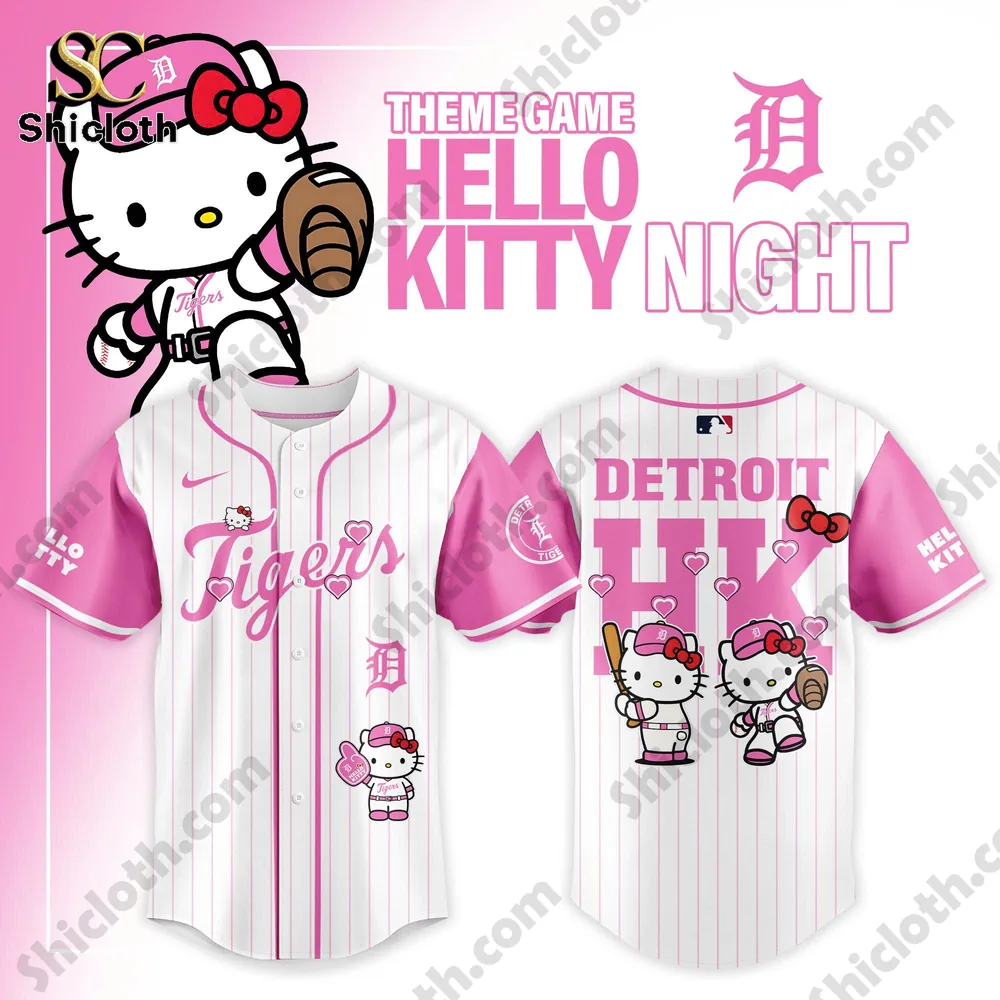 Detroit Tigers Hello Kitty Night jersey design front and back special edition!
