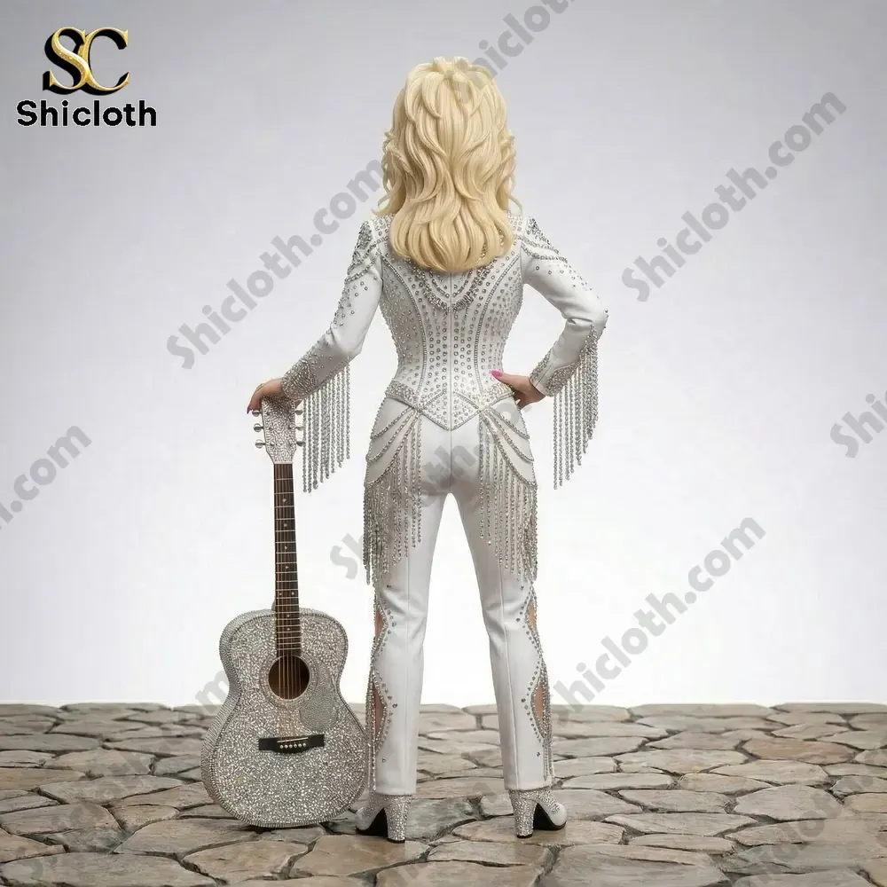Dolly Parton 80th Anniversary Pop! Figure 4 Back view of Dolly Parton figure with detailed outfit and guitar
