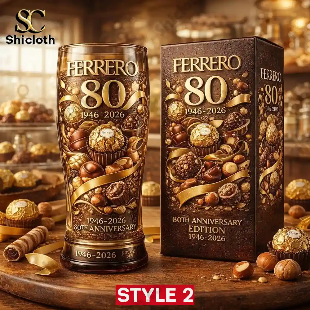 Alternative view of Ferrero 1946?2026 80th Anniversary 3D Relief Pint Glass