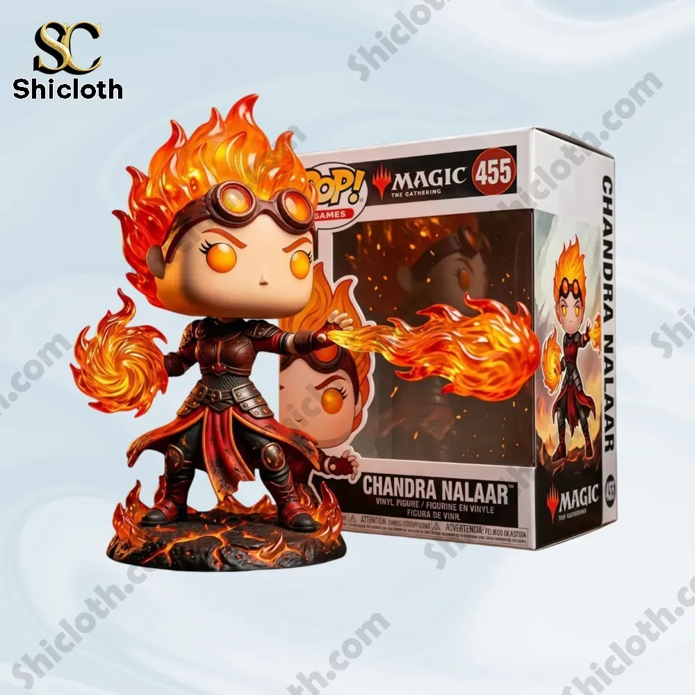 Chandra Nalaar fire figure with box on clean white background