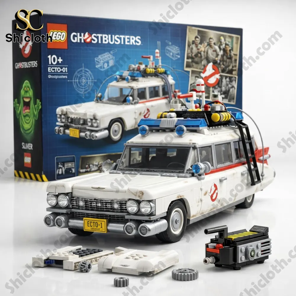Ghostbusters Ecto 1 building brick set model with box