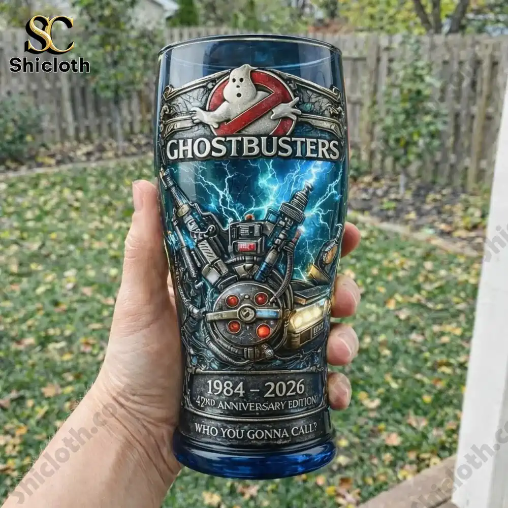 Alternative view of Ghostbusters Legacy 1984?2026 42nd Anniversary 3D Relief Pint Glass