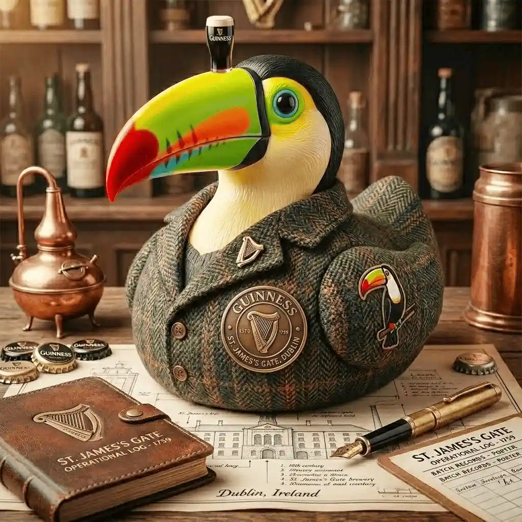 Guinness toucan commemorative duck collectible with brewery emblem!