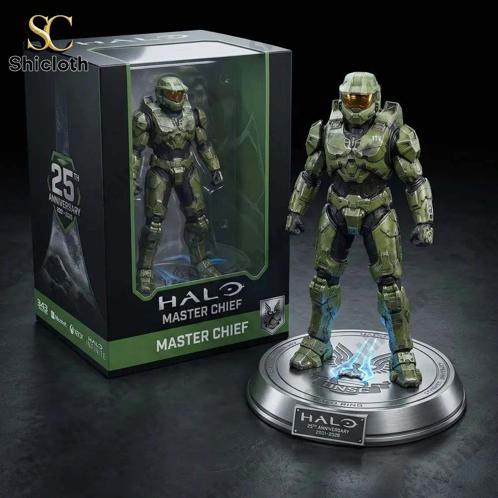Halo Master Chief 25th anniversary collector statue with display base and retail box!