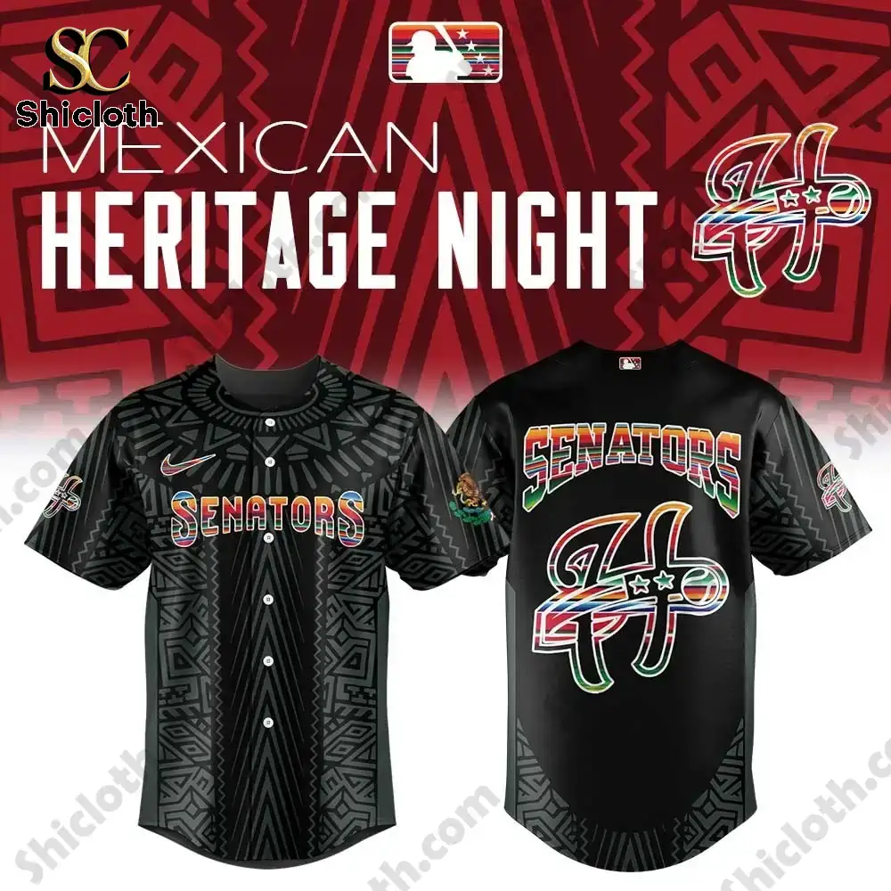 Black Senators jersey with colorful Mexican heritage design!