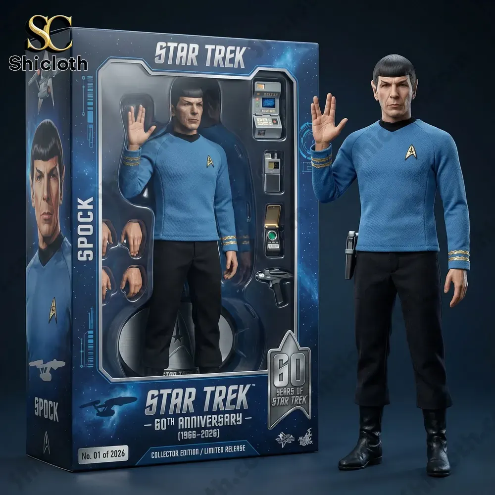 AC/DC 53rd Anniversary Commemorative Figure 55 Spock figure in Star Trek anniversary box with accessories