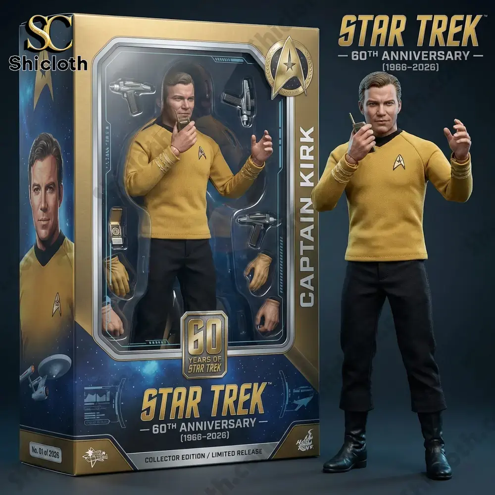 AC/DC 53rd Anniversary Commemorative Figure 51 Captain Kirk figure in Star Trek anniversary box with accessories