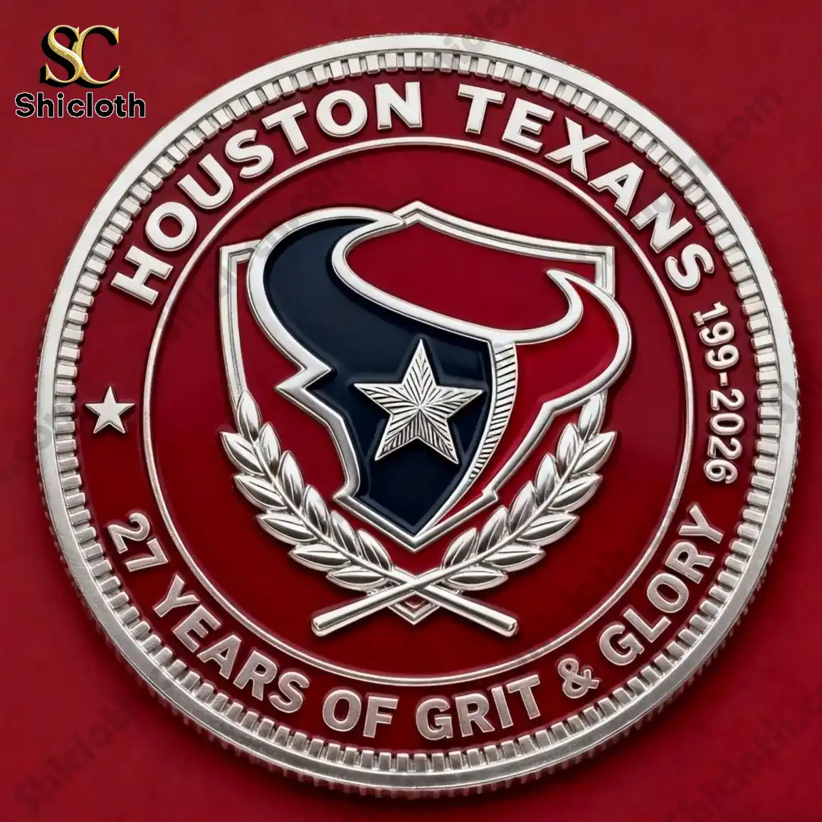 Houston Texans commemorative coin front design with bull logo by Shicloth!