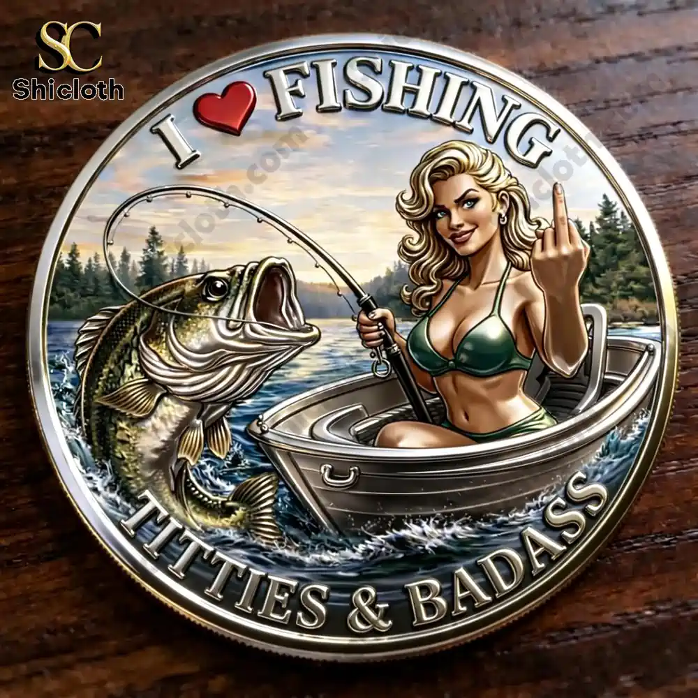 close view fishing coin with woman in boat catching big fish fishing lover theme!