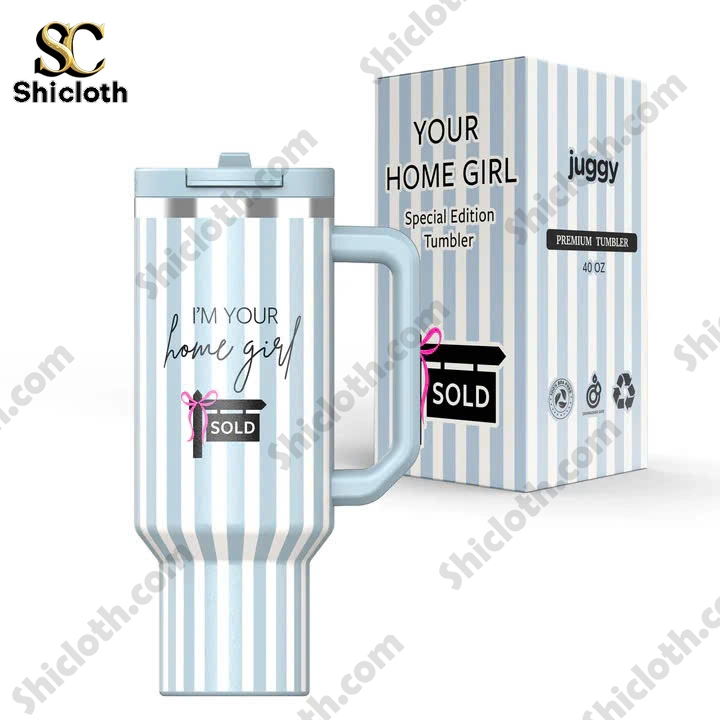 Shicloth I am Your Home Girl Sold Juggy Special Edition Tumbler with matching striped box!
