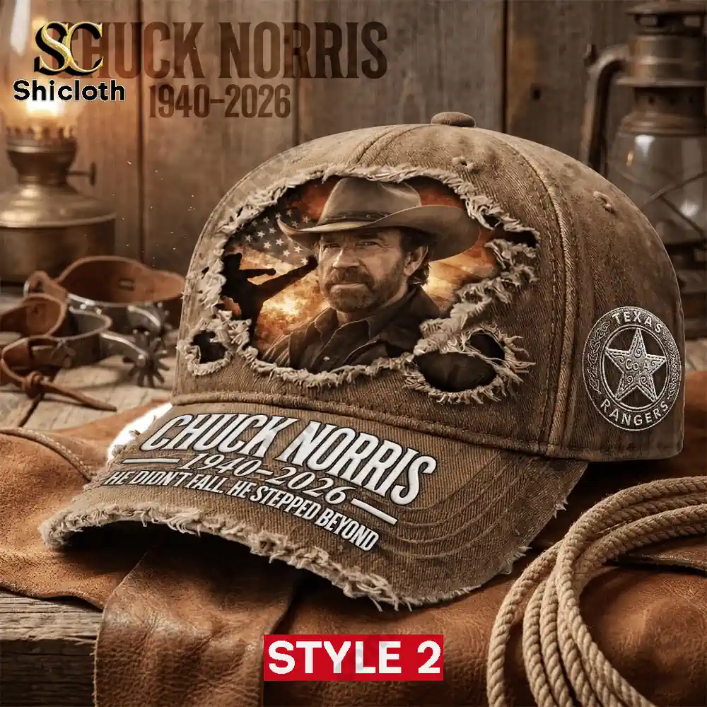 In Memory Of Chuck Norris Martial Arts Cap Hat 3 vintage brown cap with chuck norris tribute artwork and text