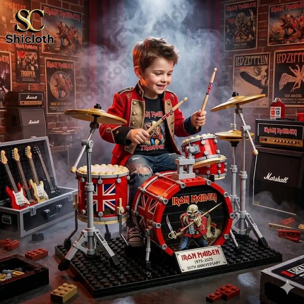 Iron Maiden 50th Anniversary Drum Set Building Block Kit