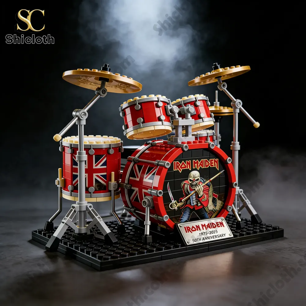 Alternative view of Iron Maiden 50th Anniversary Drum Set Building Block Kit
