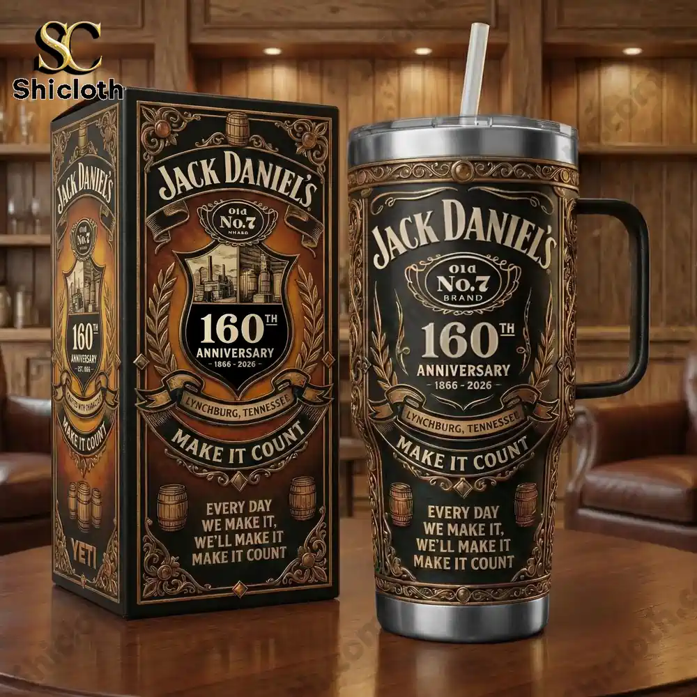 Jack Daniels 160th Anniversary Insulated Tumbler 3 black luxury insulated tumbler with anniversary box design