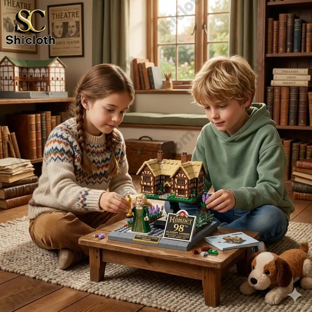 Children playing with a Hamnet building brick set in a cozy room!