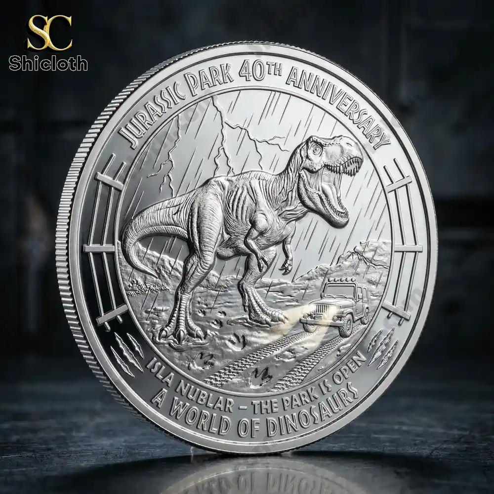 Alternative view of Jurassic Park Legacy Isla Nublar Commemorative Coin