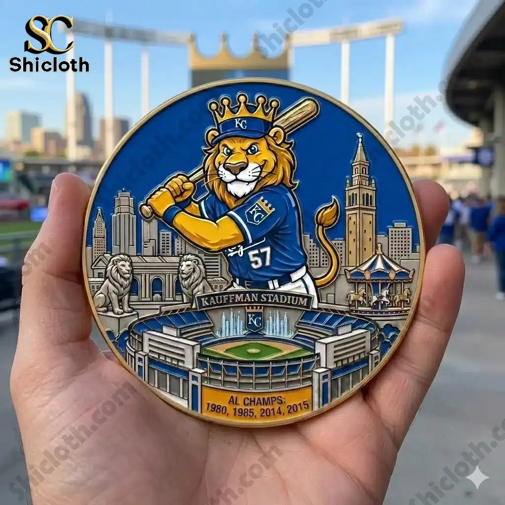 Kansas City Royals lion mascot baseball coin design by Shicloth!