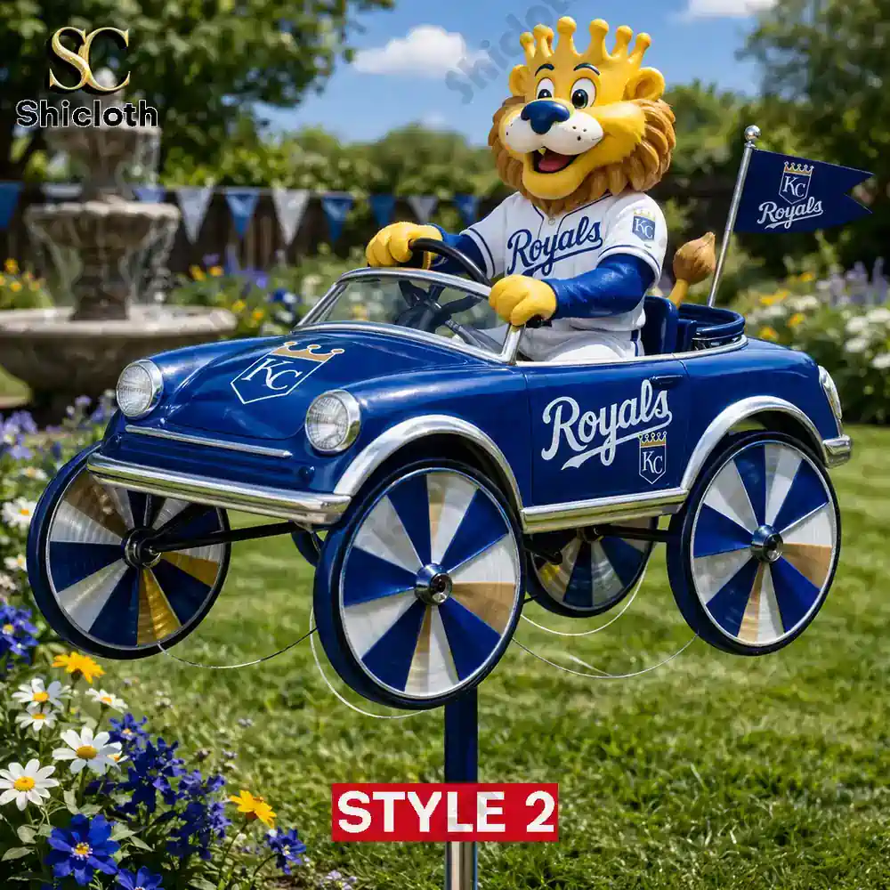 Kansas City Royals Sluggerrr Wind Spinner 6 Royals lion mascot wind spinner style two in garden!