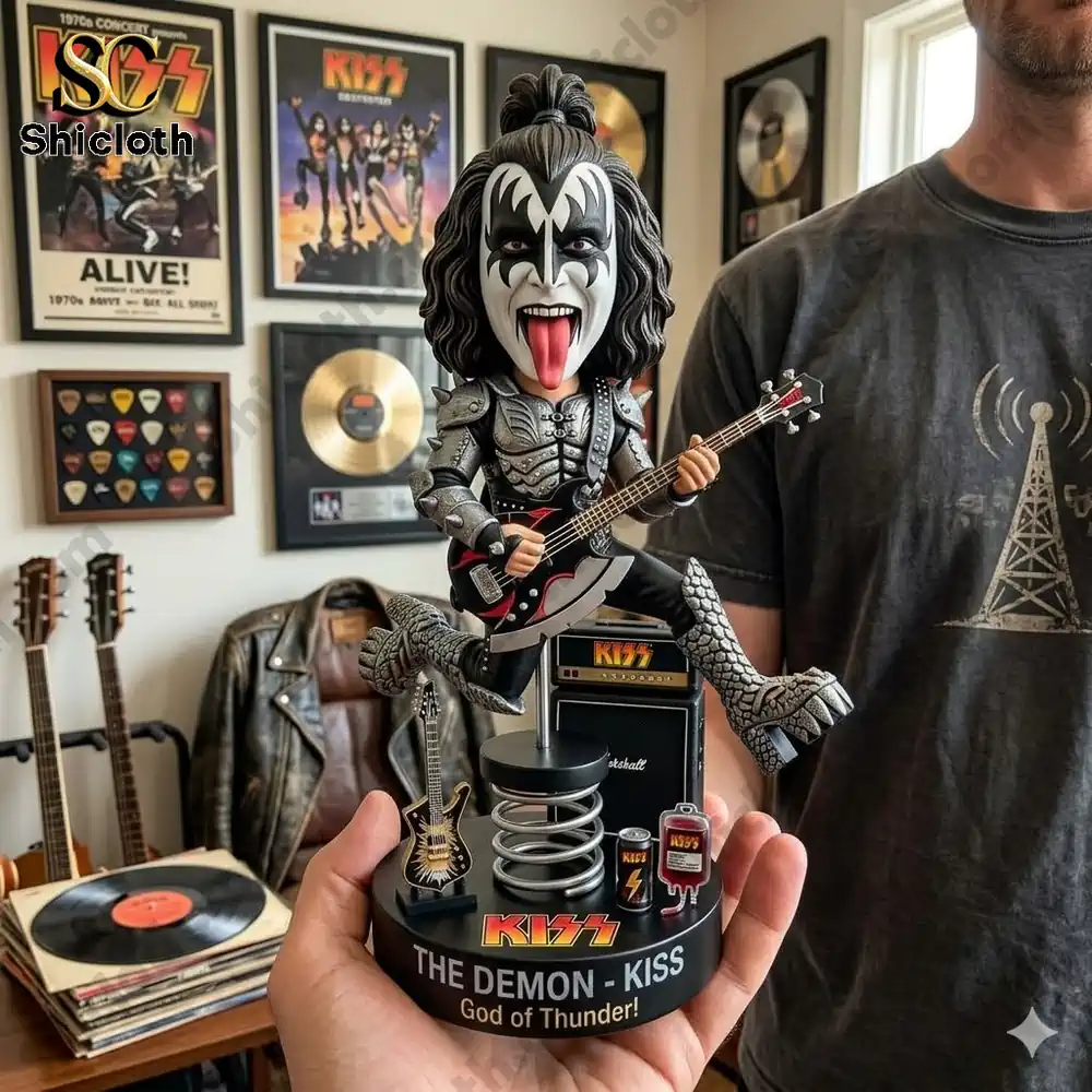 Kiss Band The Demon God Of Thunder Car Dashboard Bobblehead