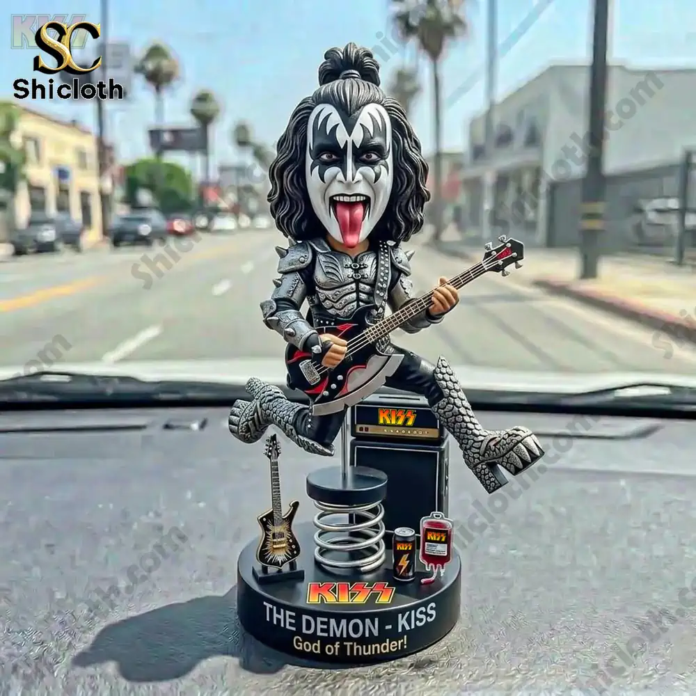 Alternative view of Kiss Band The Demon God Of Thunder Car Dashboard Bobblehead