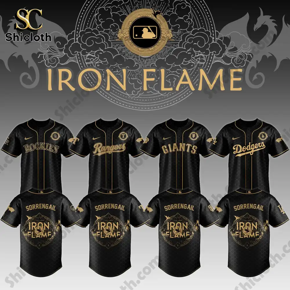 MLB teams Iron Flame black gold baseball jersey collection by Shicloth!