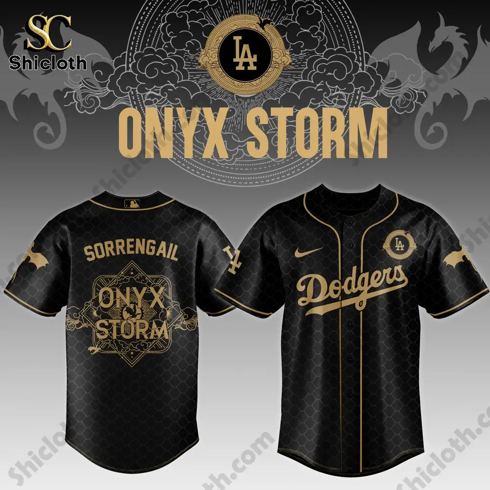 MLB ALL TEAM x Onyx Storm Baseball Jersey 2026 3 Black gold Dodgers Onyx Storm baseball jersey design by Shicloth!