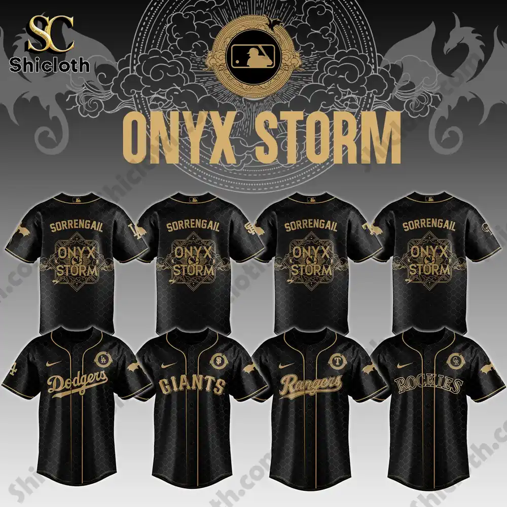 Black gold Onyx Storm baseball jersey collection by Shicloth!