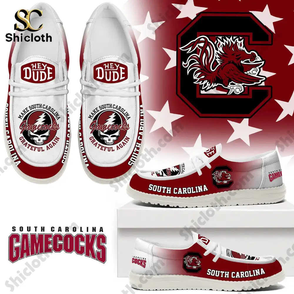 South Carolina Gamecocks Hey Dude shoes white red design by Shicloth!