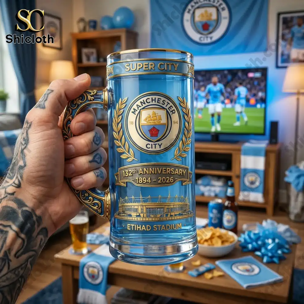Man City 132th Anniversary Commemorative Edition Beer Glass