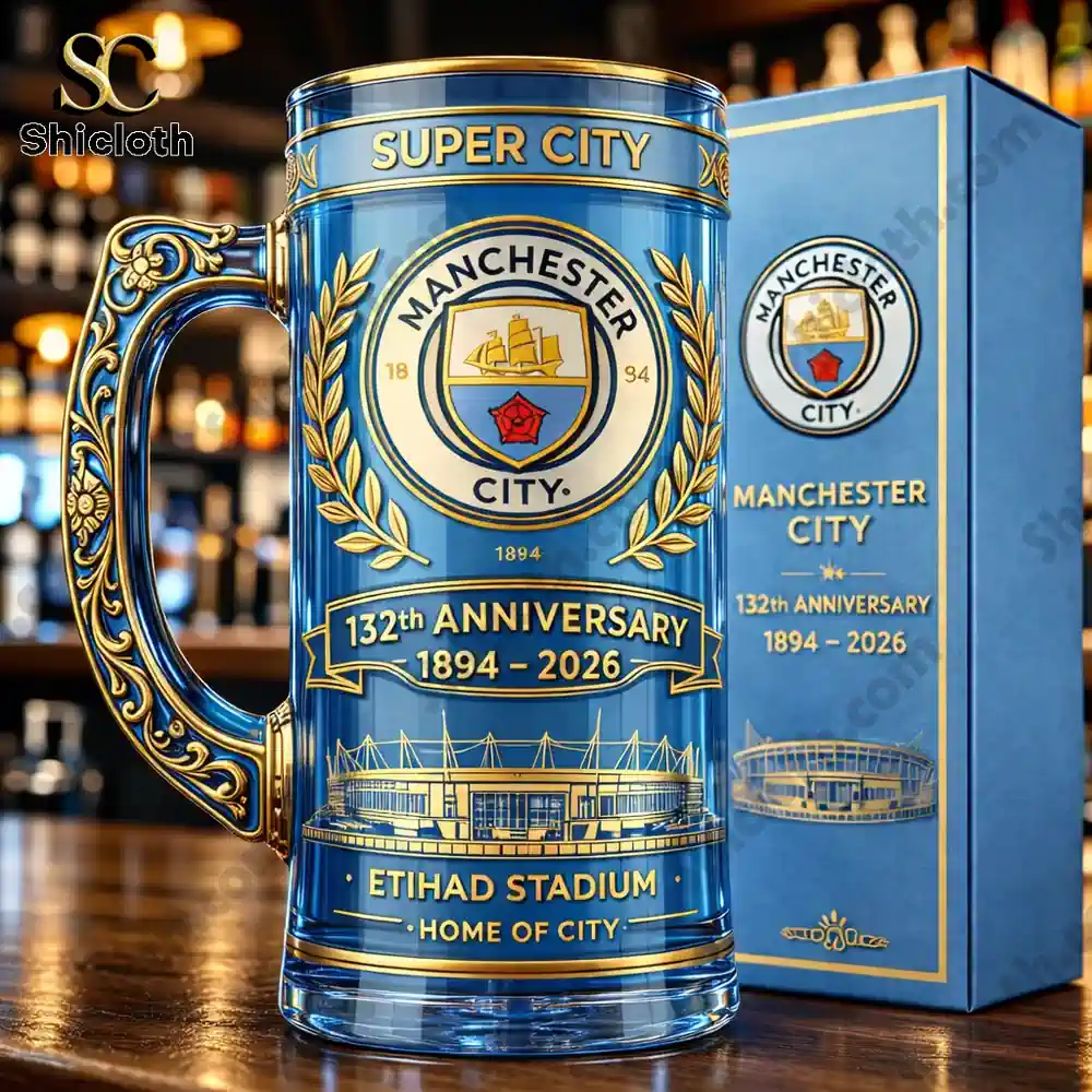 Alternative view of Man City 132th Anniversary Commemorative Edition Beer Glass
